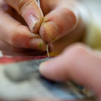 Rebecca Brown working in her studio 2019